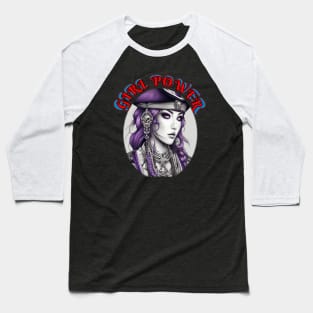 Girl power, purple tinged pirate wench Baseball T-Shirt